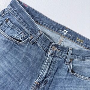 7 For All Mankind Brett Bootcut Jeans Mens 34x30 Blue 100% Cotton Cowboy Rodeo